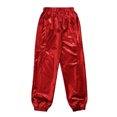 thumbnail image 4 of iiniim Kids Girls Metallic Harem Pants Hip Hop Jazz Street Dance Trousers Athletic Sweatpants Red 8, 4 of 7