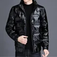 thumbnail image 5 of Parkas para hombre, chaqueta de plumón con relleno y cremallera, abrigos acolchados para hombre, ropa de lujo coreana, modelos de invierno, moda informal acolchada Y2k en oferta, 5 of 5