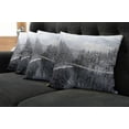 thumbnail image 5 of Ambesonne Winter Throw Pillow Cover 4 Pack, Trees in Cold Day Lake, 18", White Brown, 5 of 5