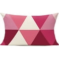 thumbnail image 3 of Lumbar 12x20 Outdoor Throw Pillow Covers Fall Decor Colorful Decoration Porch for Home Living Room Couch Sofa Geometric Modern Cushion Cases Triangle Set of 2 Pink, 3 of 3