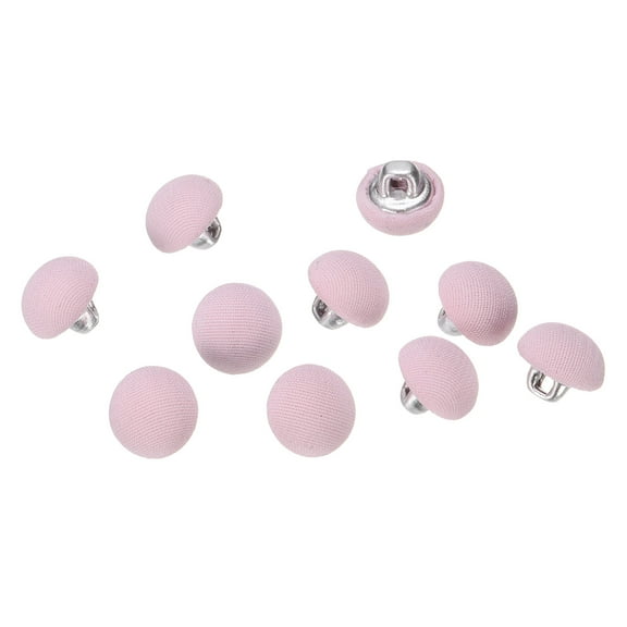 Uxcell 10pcs 16L Fabric Cloth Covered Button 10mm 3/8" Metal Shank Round Sewing DIY Buttons Craft Replacement Button for Sewing Clothing Suits Coats Blouses Sweaters, Peach Red