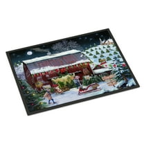 Carolines Treasures PTW2002JMAT Christmas Tree Farm Door Mat Indoor Rug or Outdoor Welcome Mat 24x36 Doormat  36"L x