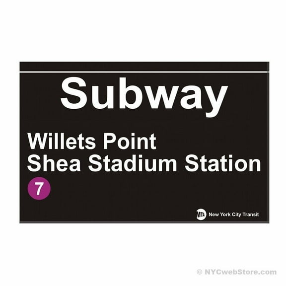 Shea Stadium NYC Subway Magnet - New York City MTA Station Souvenir Gift