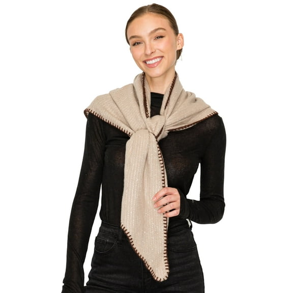 BASICO Fall Scarf for Women, Winter Scarf, Women's Scarves & Wraps, Blanket Scarf, Fall Accessories (27 Colors) (Triangle White)