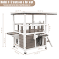 thumbnail image 6 of Gowoodhut  Cat House with Balcony Wooden Cat Shelter Outdoor Feral Kitter Shelter with Climbing Ladder, 6 of 6