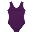 thumbnail image 2 of Linjinx Girls 2 Pieces Sleeveless Gymnastics Ballet Leotard with Chiffon Ruffle Skirt Ballerina Dark Purple XL, 2 of 7