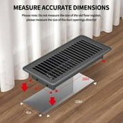 Black Premium Steel Adjustable 4 x 10 Floor Register Vent Cover 6-Pack for Home