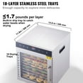 thumbnail image 3 of KFFKFF 10 Trays Food Dehydrator Machine Stainless Steel 800W Jerky Fruit Drying, 3 of 9