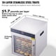 thumbnail image 2 of Máquina deshidratadora de alimentos electrica VEVOR 800 W 10 bandejas Acero inoxidable temporizador temperatura ajustables, 2 of 8