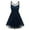 Navy, variant on IROINNID A-Line Dress For Women Plus Size Halloween Lace Mesh Patchwork Sleeveless Camisole Zipper Mini Dress Knee-Length Solid Color Dress