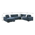thumbnail image 3 of Lexicon Raife 5-Piece Chenille Sectional with Left Chaise and Ottoman in Blue, 3 of 5
