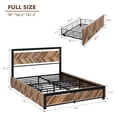 thumbnail image 2 of Bed Frame with 4 Storage Drawers, Metal Platform Bed Frame with Rustic Vintage Wood Headboard, Strong Metal Slats Support, No Box Spring Needed, Noise Free, Easy Assemble, 2 of 9