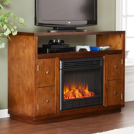 Southern Enterprises Brentford Dark Tobacco Electric Fireplace Media Console