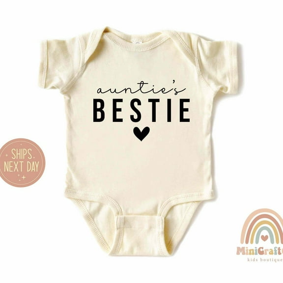 Aunties Bestie Shirt, Auntie Onesie, Retro Auntie'S Bestie Shirt, Cute Baby Announcement Onesie, Niece & Nephew Shirt, Gift Onesie Aunt Cute Baby Onesie, BABY BODYSUIT LAT 4424
