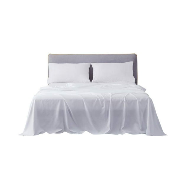 Attached Waterbed Sheet Set King/ Cal King Size White Solid with 18