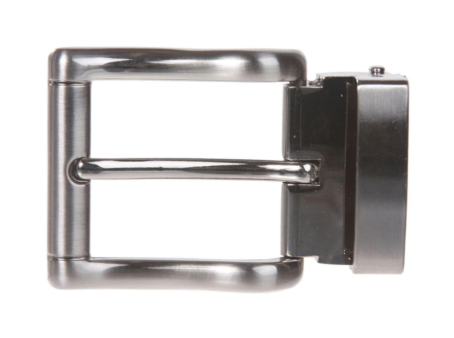 Reversible Belt Buckle Gray gunmetal 1-3/8 inch Mens leather straps Swivel clamp