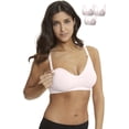 thumbnail image 1 of HOFISH Nursing Bras for Breastfeeding Seamless Soft Wirefree Pregnancy Bra 3Pack Pink Large, 1 of 7