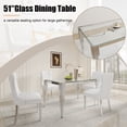 thumbnail image 6 of 52.7" Rectangular Clear Tempered Glass Dining Table for 4 People, Modern Kitchen Table with Irregular Stainless Steel Legs, Dining Table for Small Space, Apartment Studio, Home Office, 6 of 7