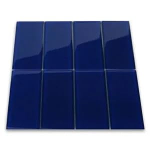 CNK Tile Cobalt Glass 3"x6" Subway Tile for Backsplash