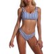 thumbnail image 1 of Traje de baño dividido elástico transpirable lindo estilo Retro parte de atrás bonita Bikini hueco para mujer barra azul XL, 1 of 6