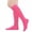 Hot Pink, variant on Women's Solid Color Knee High Socks, Soft Breathable Calf Length Long Socks, Daily Casual and Uniform Cotton Blend Hosiery, Hot Pink, One Size