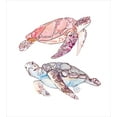 thumbnail image 3 of Turtle Duvet Cover Set, Hand Painted Watercolor Art of 2 Turtles Pastel Underwater Theme, Decorative 3 Piece Bedding Set with 2 Pillow Shams, Queen Size, Pink Fuchsia Purple, by Ambesonne, 3 of 3