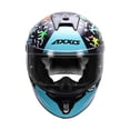 thumbnail image 3 of Casco para moto Axxis Draken Crazy Fluor Azul Talla XL, 3 of 3