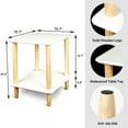 thumbnail image 7 of Fionafurn 15.7"x15.7" Modern Side Accent, Double Layered Wooden End Table for Bedroom Living Room Balcony Yard White/Natural, 7 of 7