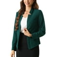 thumbnail image 4 of INSPIRE CHIC Women's Work Office Blazer Notch Collar Long Sleeve Business Casual Open Front Blazer XS Green, 4 of 6