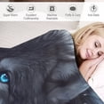 thumbnail image 3 of Wolf with Blue Eyes Throw Blanket for Winter Bedding Couch And Gift 60"x80" Wild Grey Wolf Blue Eyes Adventure Throw Blanket Ultra Soft Warm Fleece Blanket Flannel Blanket for Living Room, 3 of 8