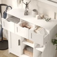 thumbnail image 5 of 35.4" Accent Storage Cabinet, Modern Multi-Function Storage Sideboard with 3 Drawers, 2 Doors, 3 Adjustable Shelves, Side Console Table for Living Room, Bedroom, Kitchen, Dining Room, Entryway, White, 5 of 6