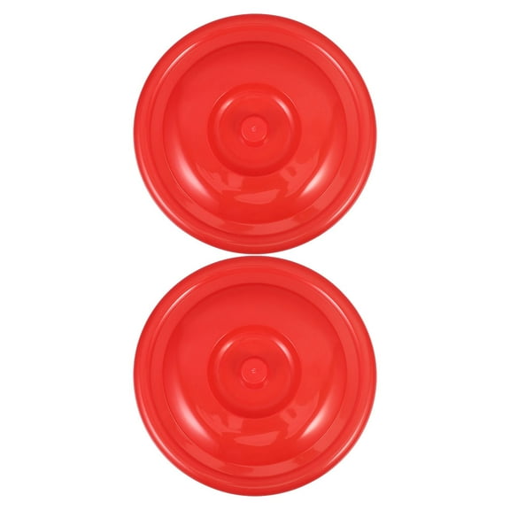 Fovewise 2pcs Round Plastic Bin Covers Replacement Trash Can Lids For Kitchen Or Outdoor Use Durable And Easy To Clean for Most Standard Buckets Garbage Cans