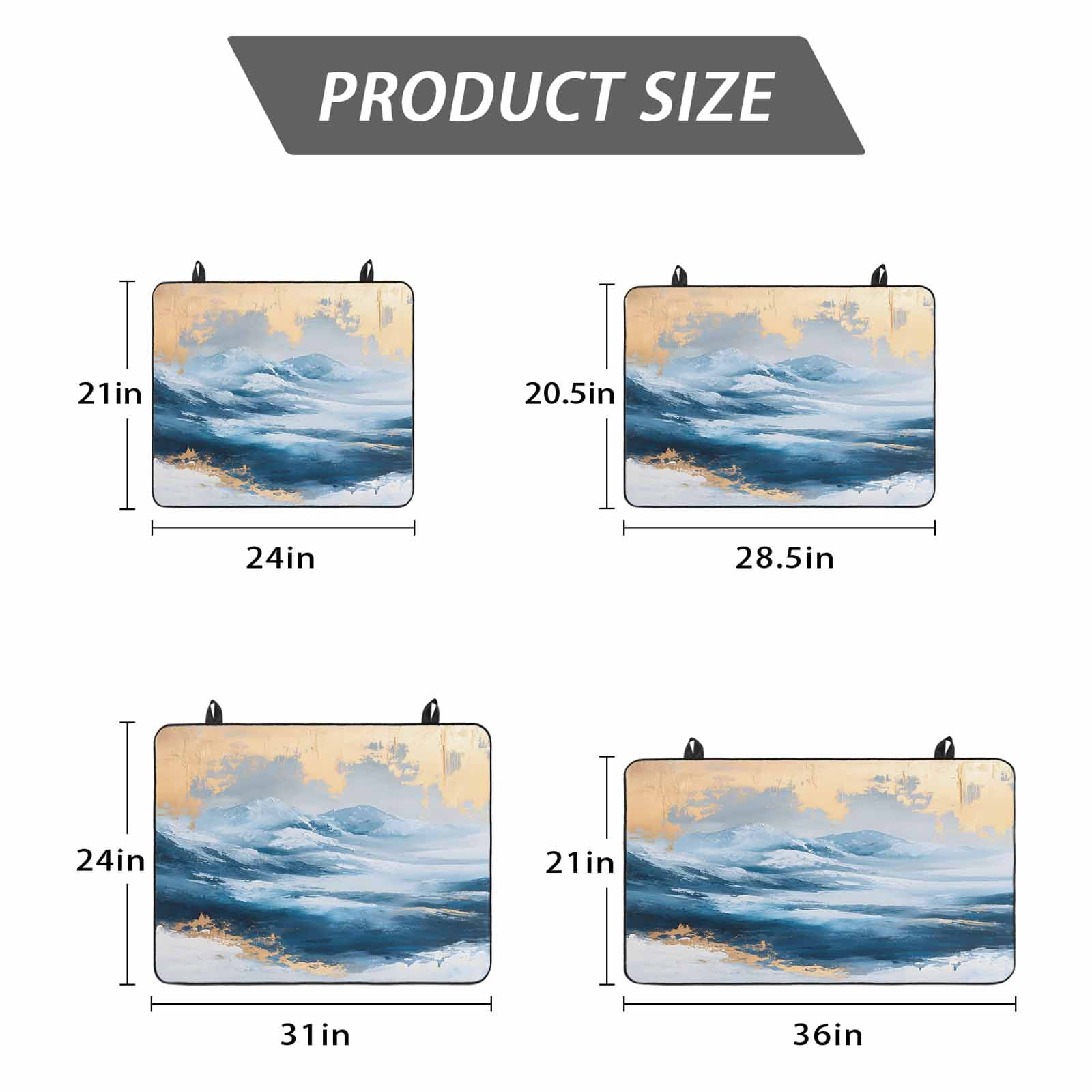 Blue Yellow Stove Top Cover for Electric Stove, Heat-proof & Non Slip Glass Top Stove Cover Protector, Modern Abstract Oil Painting Ombre Kitchen Flat Cooktop Rubber Mat 24x21 Inches