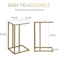 thumbnail image 3 of C Shaped End Table Set of 2, Small Side Table for Sofa and Bed, Couch Tables That Slide Under, Snack Side Table for Living Room, Bedroom, White Faux Marble and Gold, 3 of 8
