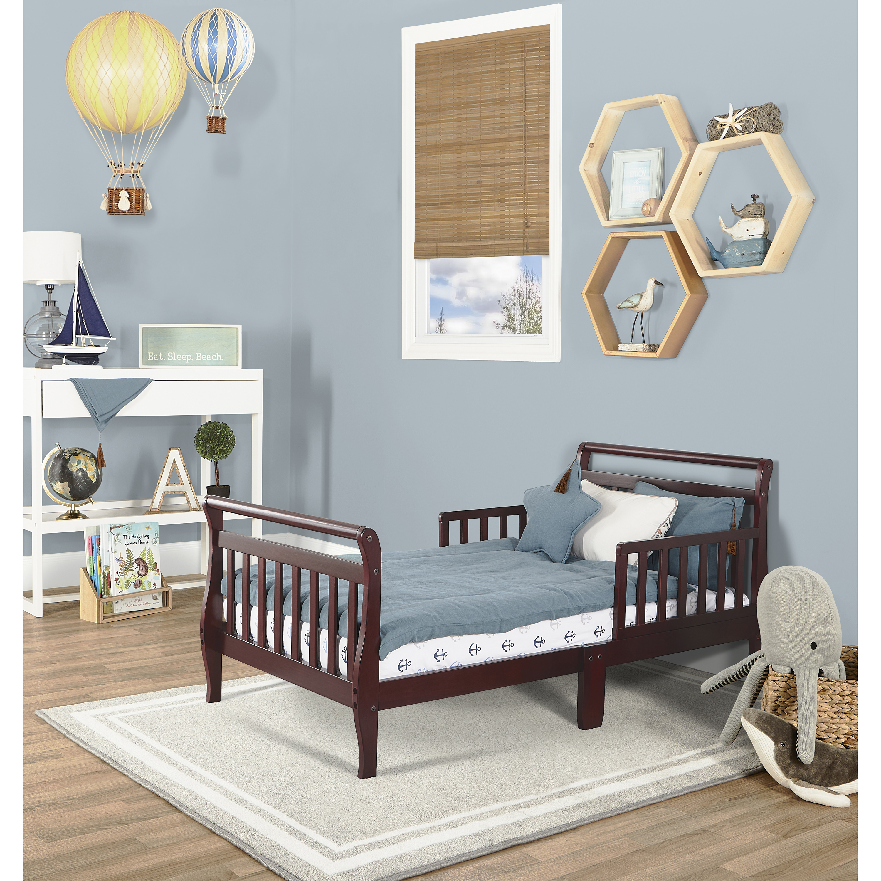 Dream On Me, Sleigh Toddler Bed, Cherry, Model #642-C - image 3 of 14