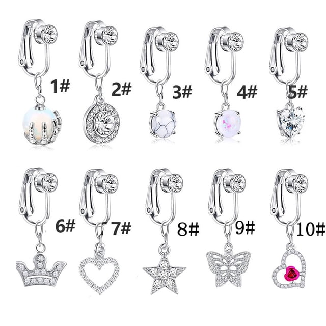 Piercing falso para el ombligo, Piercing para el ombligo Umbilical, pendientes para el cartílago