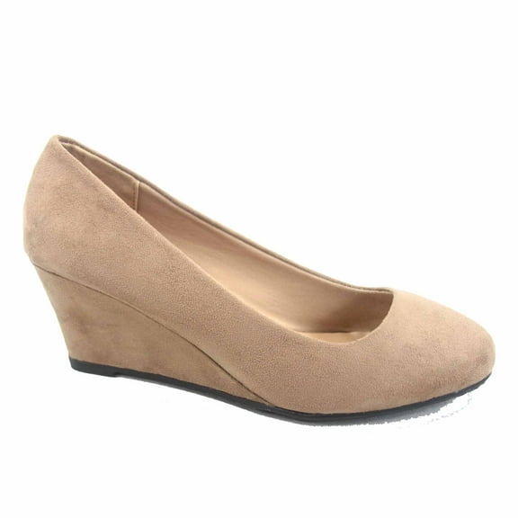 Doris-21 Women's Causal Round Toe Low Wedge Heel Shoes