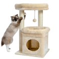 thumbnail image 6 of Pefilos 27" Cat Tree Tower for Indoor Cats with Scratching Posts, Climbing Cute Cat Condo, Cat Tree House, Beige, 6 of 7