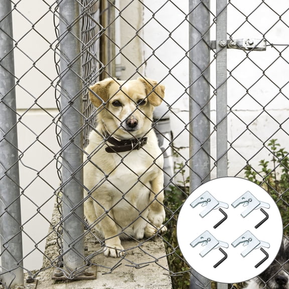 ETHZZLE Heavy Duty Latch Galvanized Iron for Pet Cage 4 Sets 1.9x1.5in