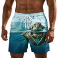 thumbnail image 4 of XFeng Men's 2 in 1 Swim Trunks, Print Board Shorts with Compression Liner, Quick Dry Beach Swim Shorts with Pockets, 4 of 4