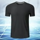 thumbnail image 1 of pstuiky camisetas de hombre, Camisa informal de manga corta con cuello redondo y estampado de cera lavada de color liso para hombre camisas casuales para hombre xxl, 1 of 8