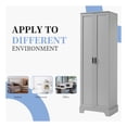 thumbnail image 3 of GDF Studio 71" Storage Cabinet with 2-Door for Bathroom or Office, Adjustable Shelf, MDF Board, Gray, 3 of 7