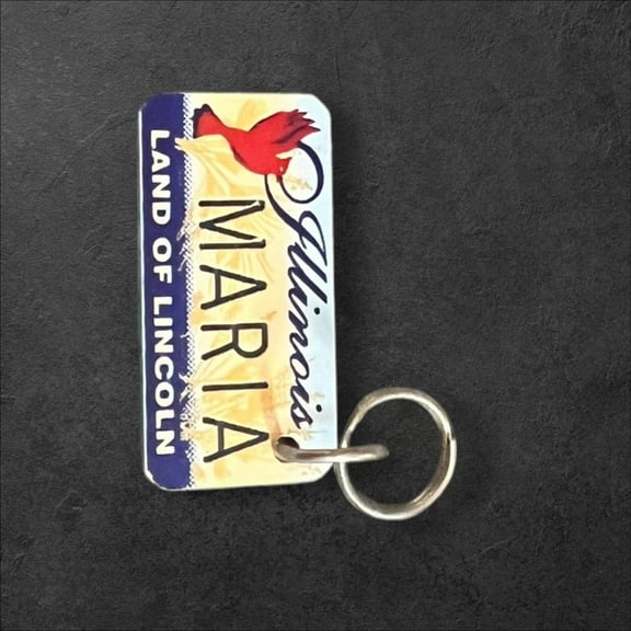 MARIA Name Keychain License Plate Illinois Land of Lincoln Great Gift 2” New
