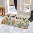thumbnail image 6 of Floral Welcome Door Mat, Spring Summer Flower Front Doormat, Home Indoor Outdoor Decor Non Slip Entrance Rug 30x17 Inches, 6 of 6
