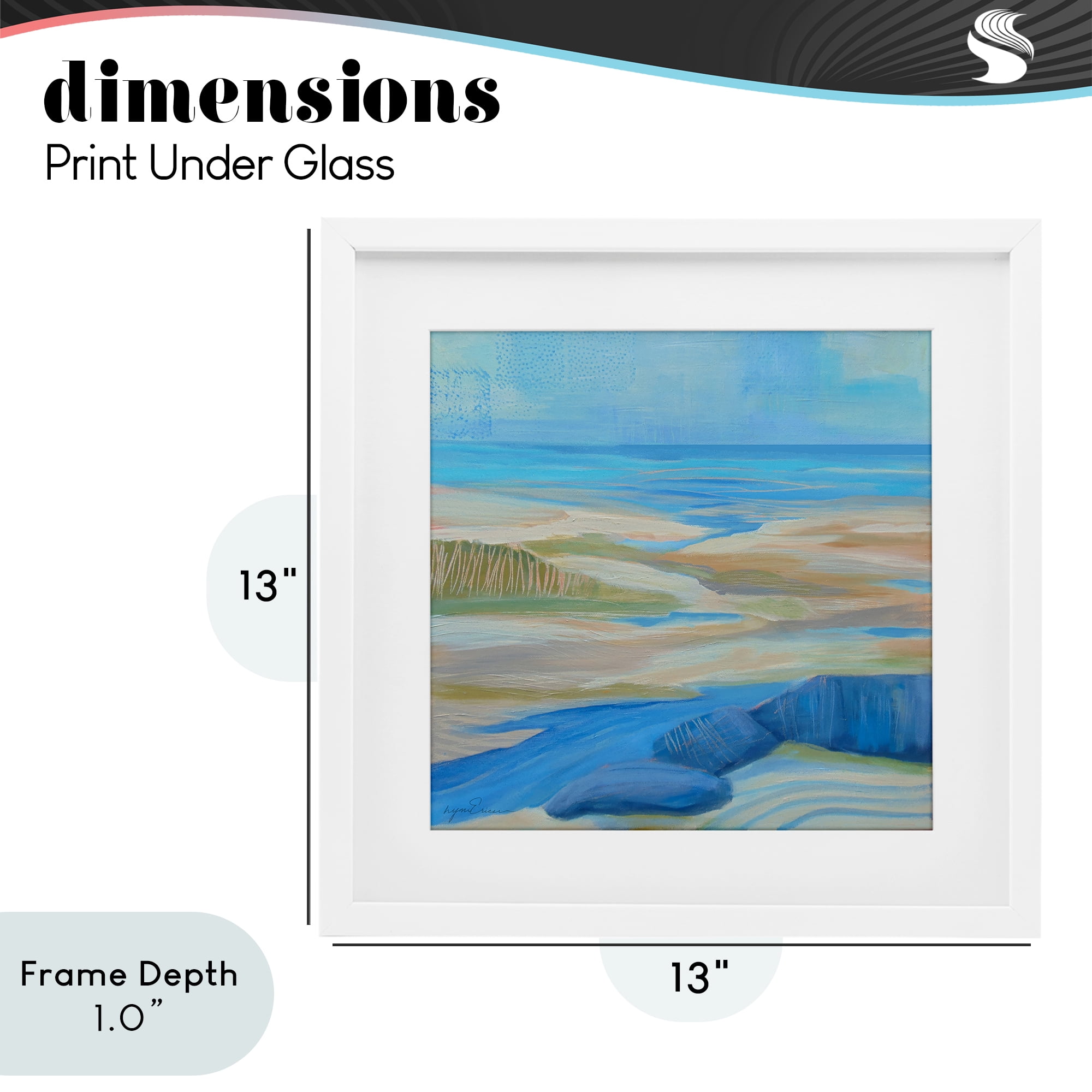 Stupell Industries Low Tide Azure Dunes White Framed Print Under Glass, design by Lynn Ericson Fine Art