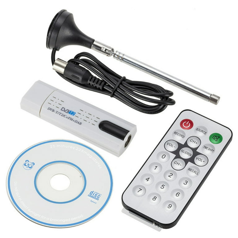 udluftning Blænding pie YEUHTLL Digital Satellite DVB T2 USB TV Stick Tuner Antenna Input IEC  Connector Support DVB-T2/DVB-T/DVB-C/VHF/UHF Band - Walmart.com