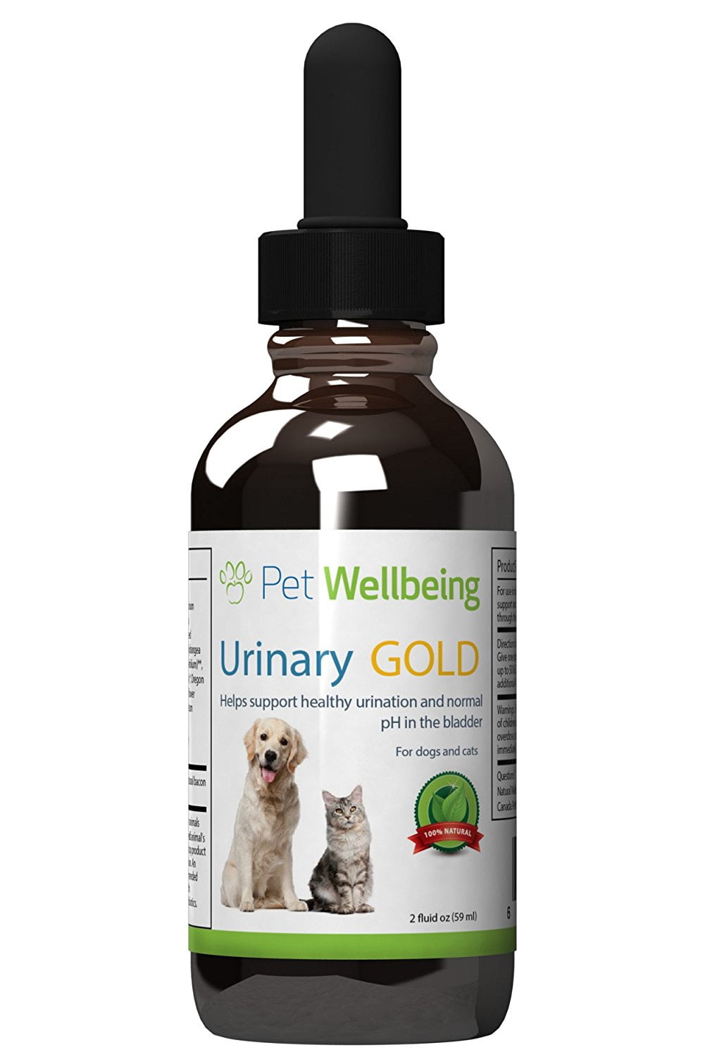 Pet Wellbeing Urinary Gold for Dogs Natural Support for Dog Urinary Tract Health 2oz (59ml