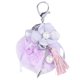 thumbnail image 1 of Llavero de aleación con colgante de felpa y flor de perla de imitación, bola peluda, a la moda (púrpura), 1 of 2