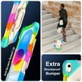 thumbnail image 4 of SaniMore Case foriPad 10.2 inch 9th/8th/7th Generation (2021/2020/2019), Shockproof Bumper Shoulder Strap 360° Rotating Handle Bracket + Pencil Holder Tri-layer Hybird Anti-drop Kids ShellRainbow Blue, 4 of 15