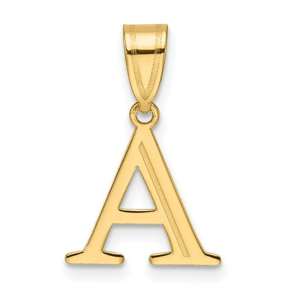 Auriga Fine Jewelry 14K Yellow Gold Polished Etched Letter A Initial Pendant for Women (L- 0.79 inch)